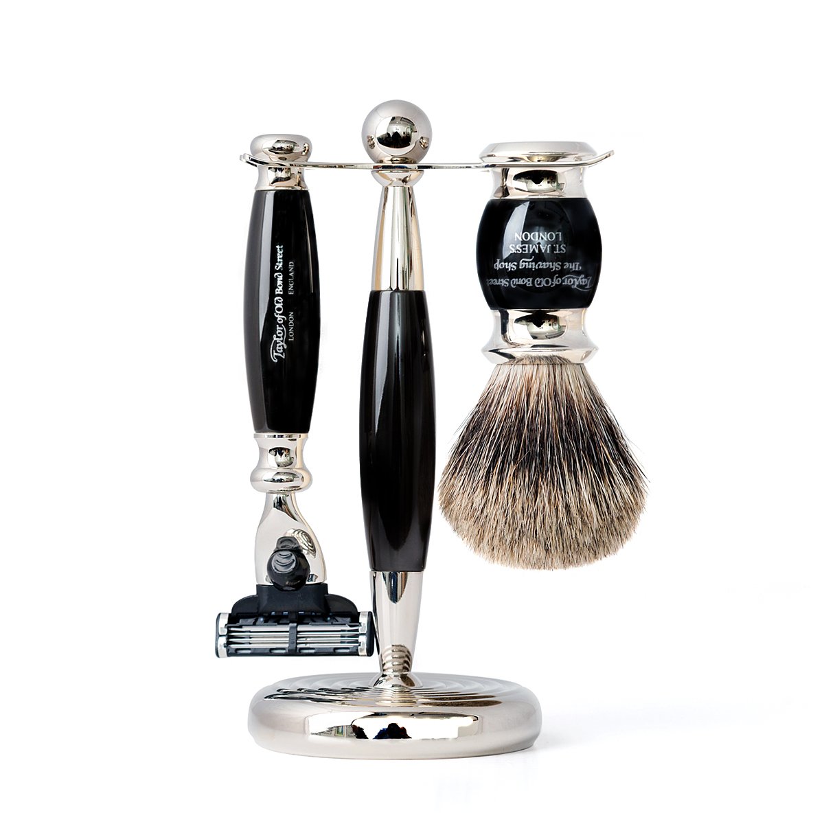 Black Pure Mach3 Edwardian Shaving Set