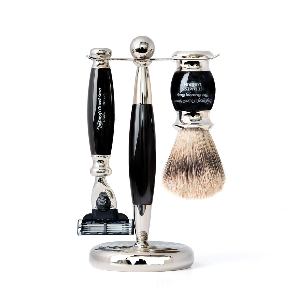 Black Super Mach3 Edwardian Shaving Set