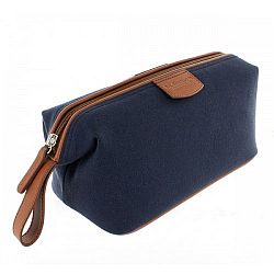 Geantă din piele si pânză - albastră